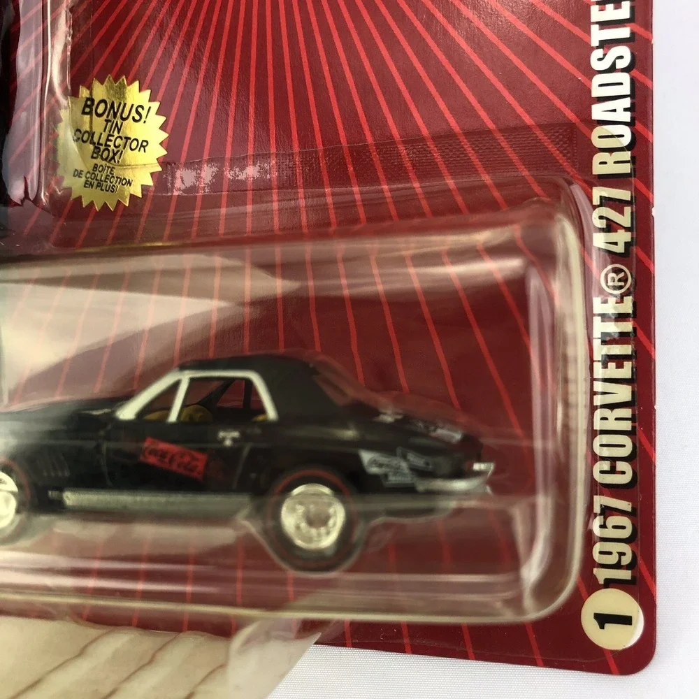 Johnny Lightning Coca-Cola 67 1967 Corvette 427 Roadster +Tin Coke Box Diecast‎